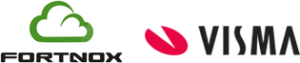 Logotyper för programmen Visma och Fortnox