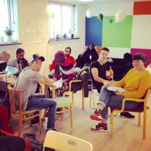 Foto från workshop med ungdomar på Drömmarnas kontor