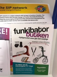 Flygblad om Funkibatorbutiken