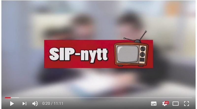 Skärmbild av SIPnytt vecka 10 2018 på Youtube