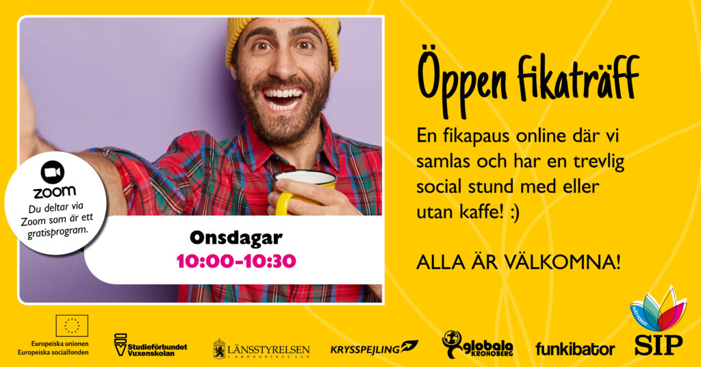 Öppen fikaträff inbjudningsbild